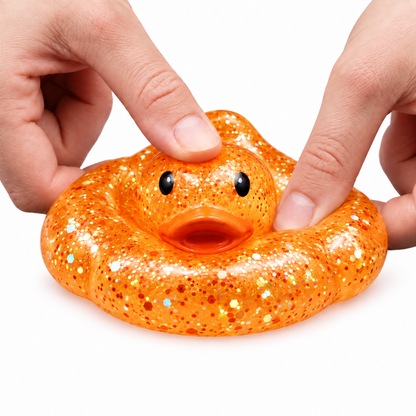 Glitter Squishy Duck Orange