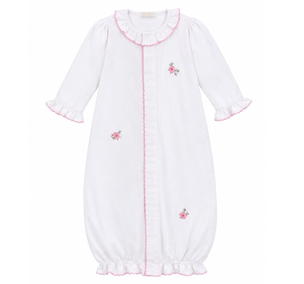 Conv Gown W-Hand Emb Cottage Roses Wht-Pink