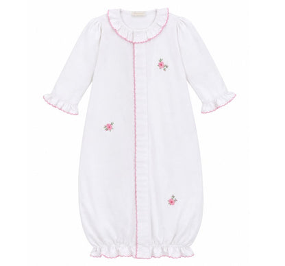 Conv Gown W-Hand Emb Cottage Roses Wht-Pink