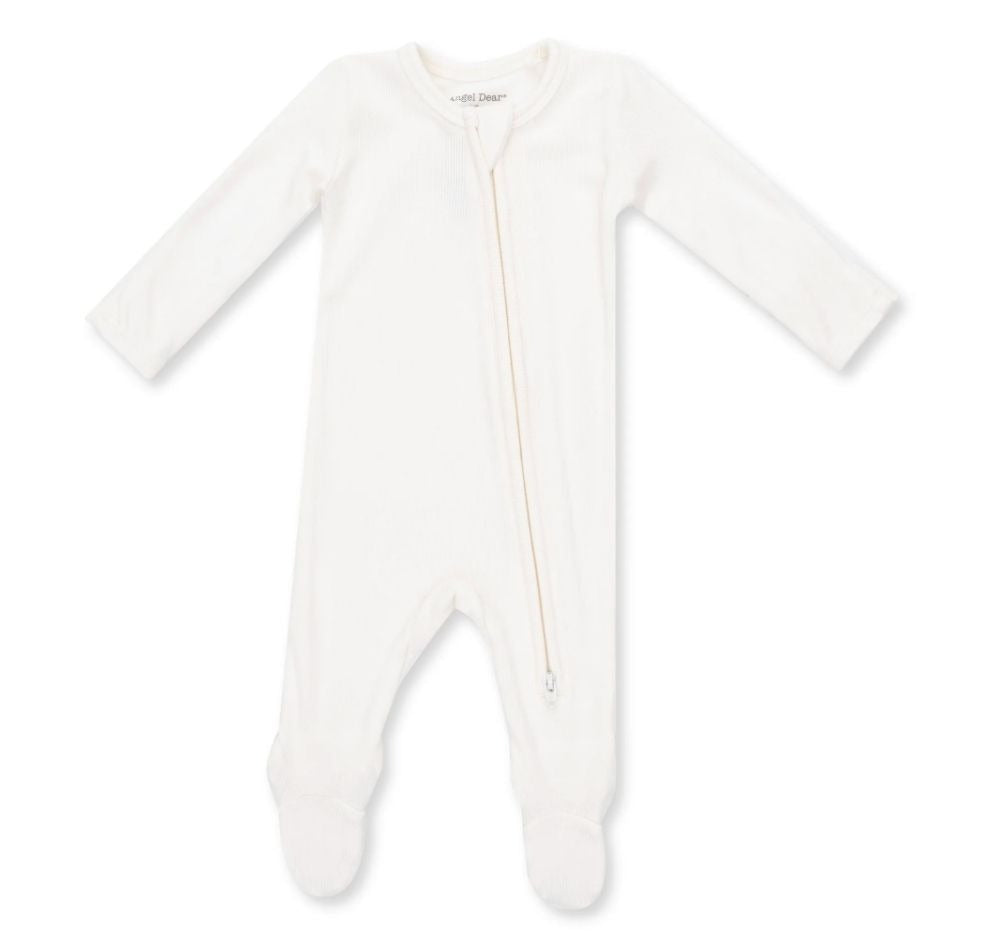 Solid Snow White 2 Way Zipper Footie