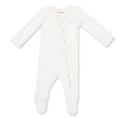 Solid Snow White 2 Way Zipper Footie