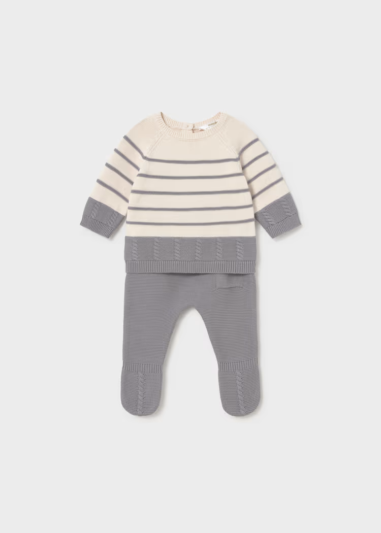 Conjunto Polaina Tricot Ceniza