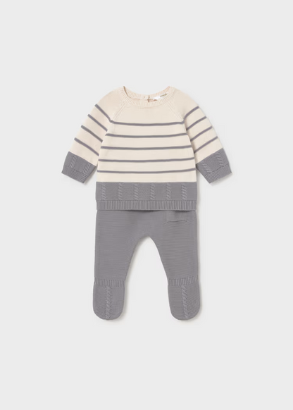 Conjunto Polaina Tricot Ceniza