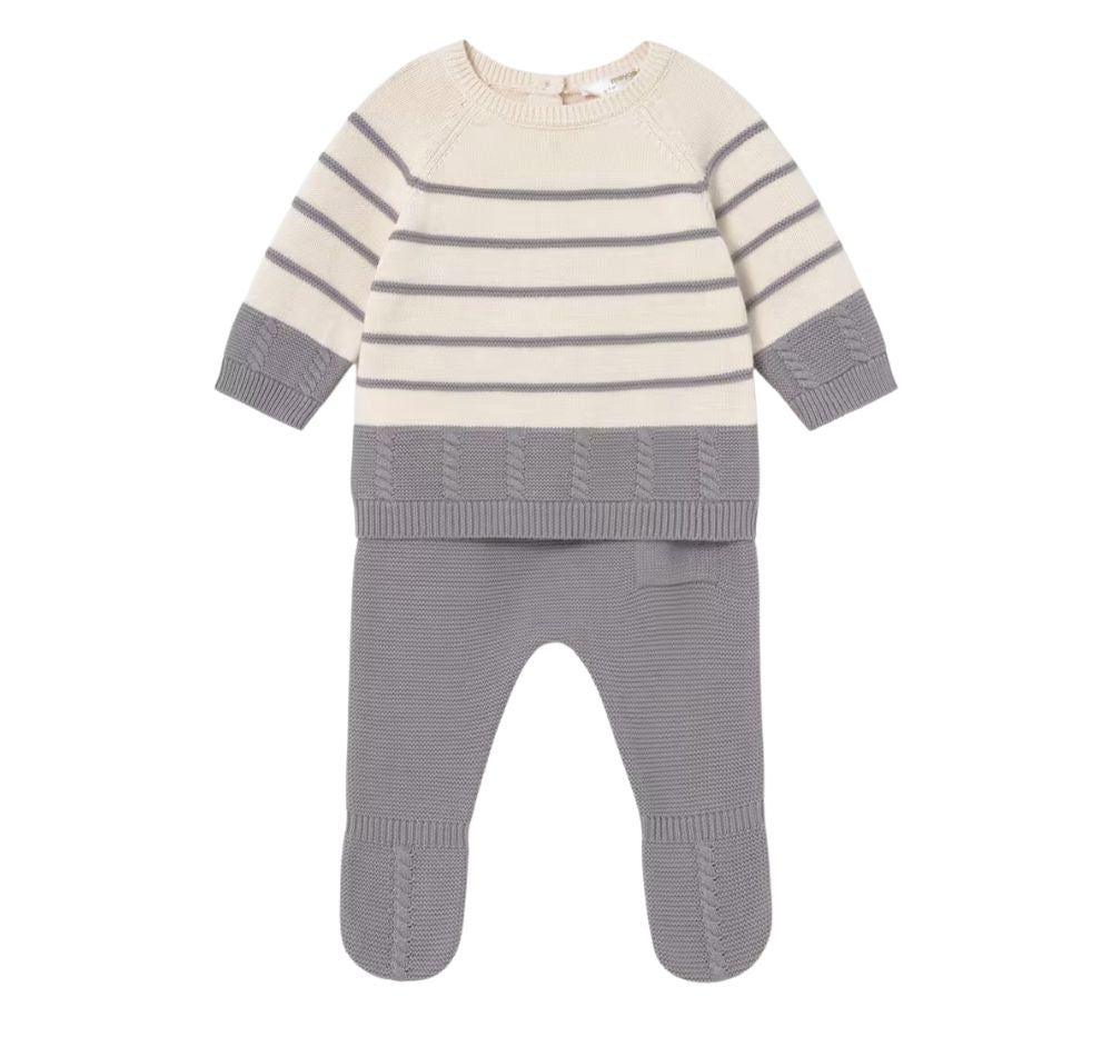 Conjunto Polaina Tricot Ceniza