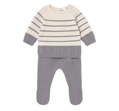 Conjunto Polaina Tricot Ceniza