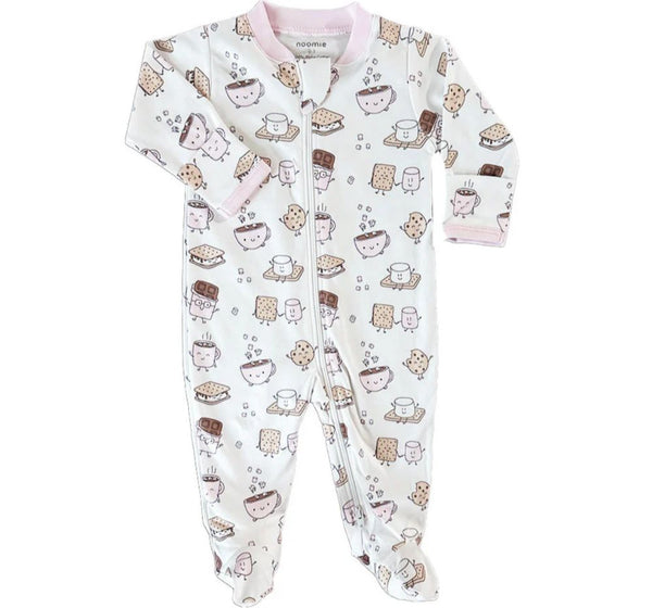 Zipper Footie Smores Pink
