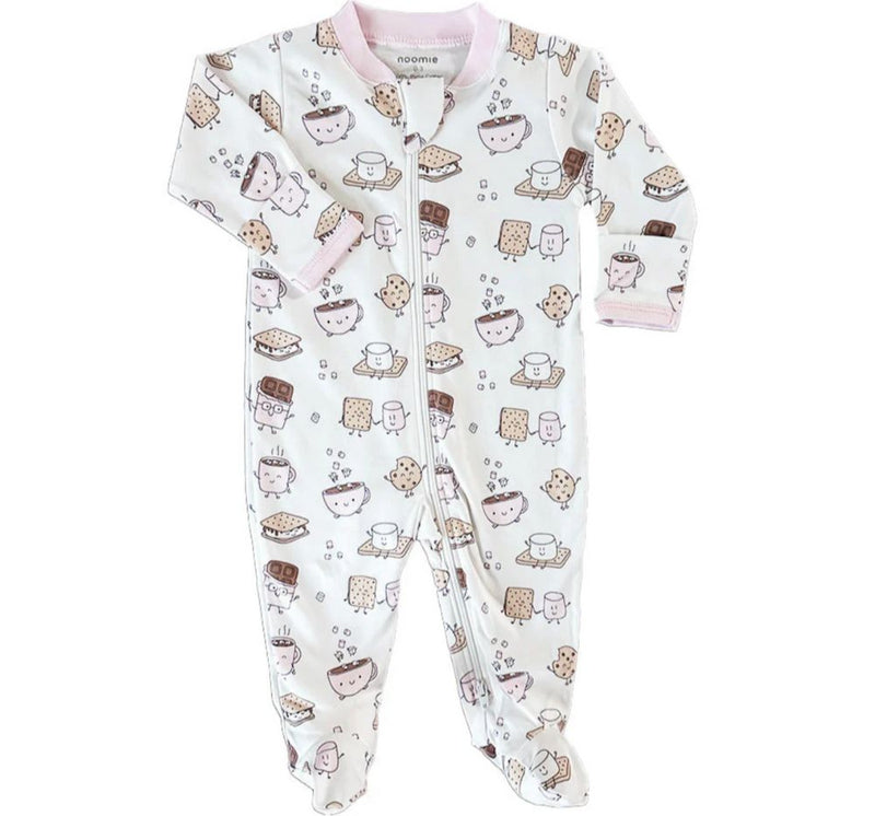 Zipper Footie Smores Pink