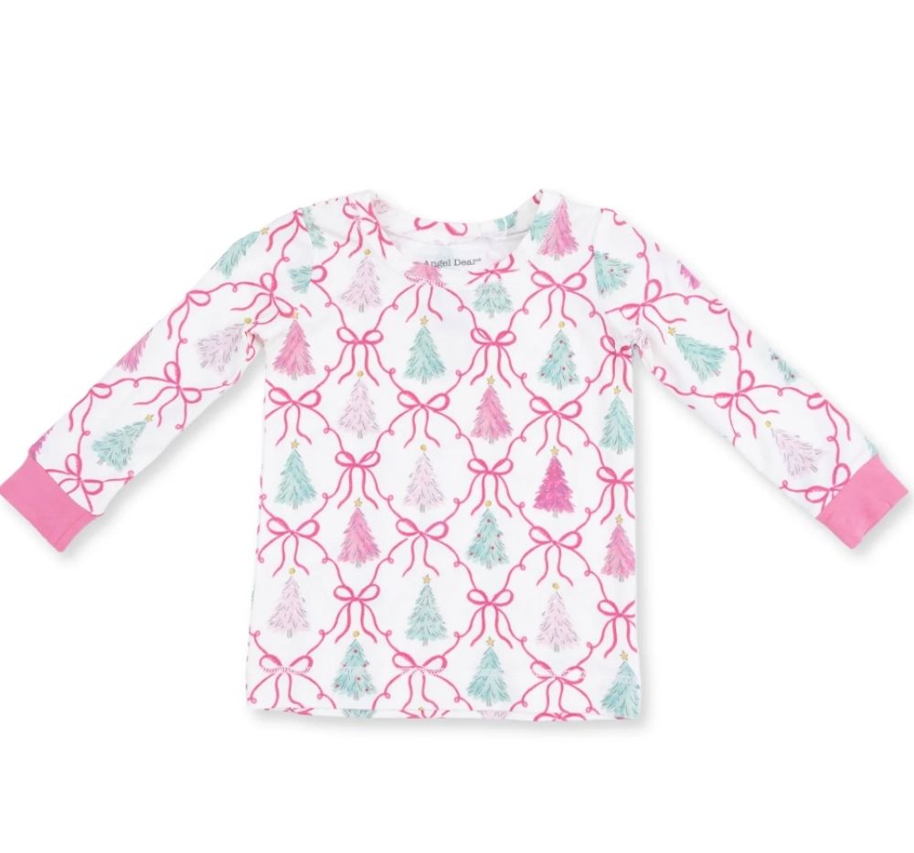 Bow Trellis Tree Long Sleeve Loungewear Set