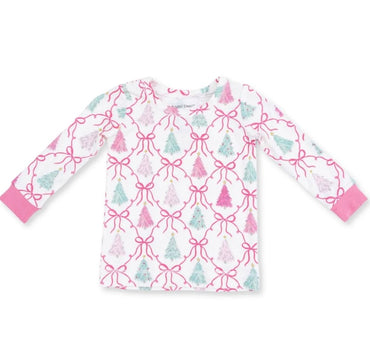Bow Trellis Tree Long Sleeve Loungewear Set