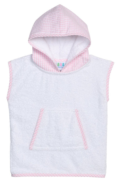 Seersucker  Cover Up  XS White with Pink