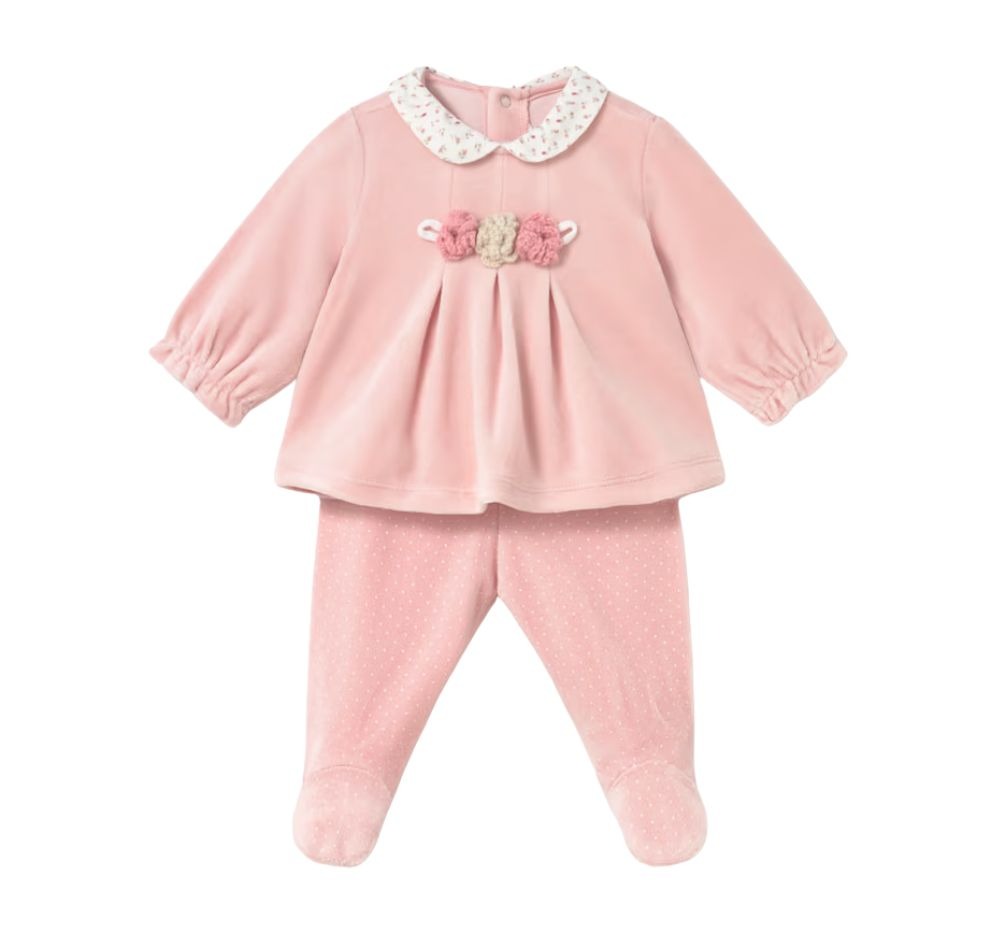 Conjunto Polaina Tundosado Rosa Baby