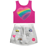Heart Tank Pink & Icon Skort Silver