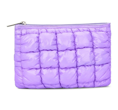 Lavender Shiny Puffer Pouch