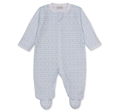 Footie W-Zip PRT Starry Stripes Lt. Blue