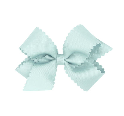Medium GG Bow W/Scalloped Edge Blue Vapor