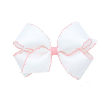 Medium Moonstitch Basic Bow White/Lt.Pink