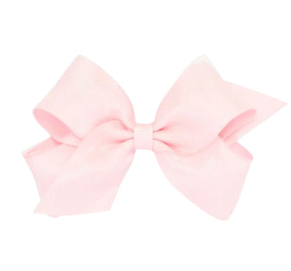 Medium Organza/Gro Overlay Bow Light Pink