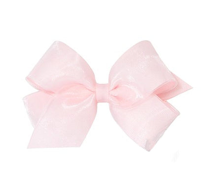 Medium Organza/Gro Overlay Bow Powder Pink