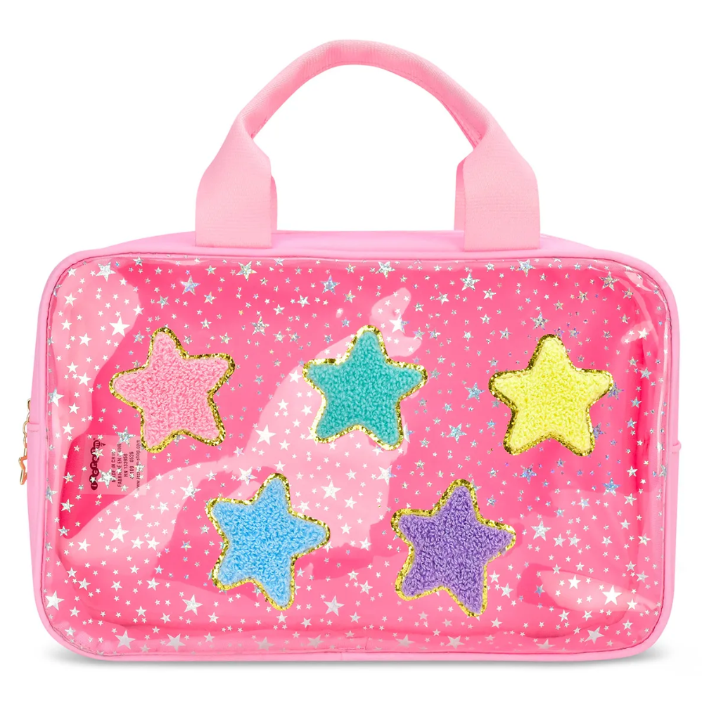 Pink Star Large Cosmetic Bag