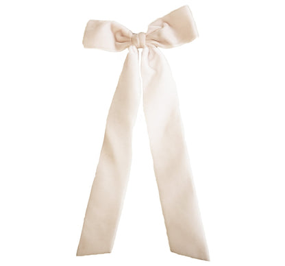 Medium Velvet Bowtie W/Tails Ivory