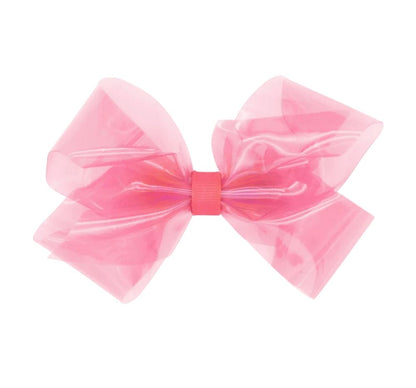Medium Wee Splash Vinil Bow Coral Rose