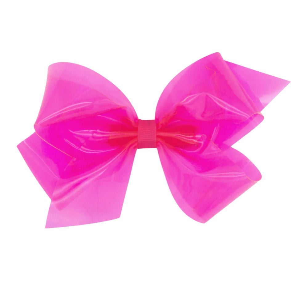 Medium Wee Splash Vinil Bow Shocking Pink