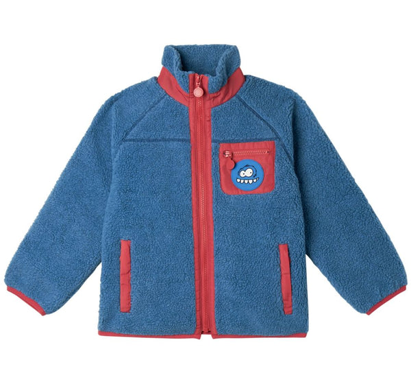 Boy Teddy Jacket With Yeti Badge Blue