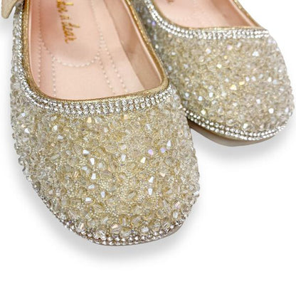 Bead Stone Flat Shoes Lt. Gold Small