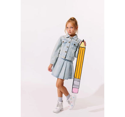 Jacket & Skirt Sparkle Bows Denim