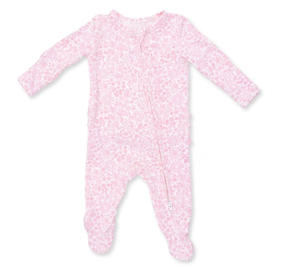 Baby Woodland 2 Way Ruffle Back Zipper Footie