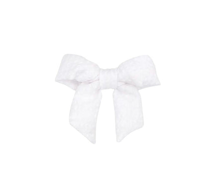 Mini Seersucker Bowtie W/Tails White