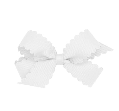 Mini Scalloped Edge GG Bow White
