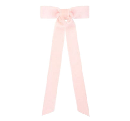 Mini Velvet BowtieW/Tails Light Pink