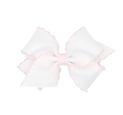 Small Moonstich Basic Bow White Powder Pink
