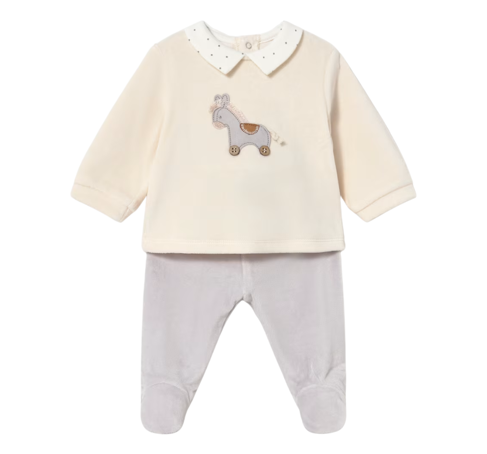 Conjunto Polaina Tundosado Niebla