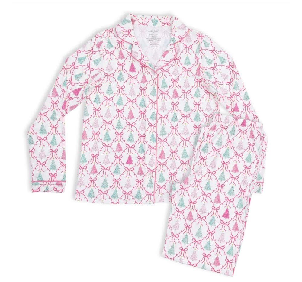 Bow Trellis Tree Adult Long Sleeve Coat Style with Pants