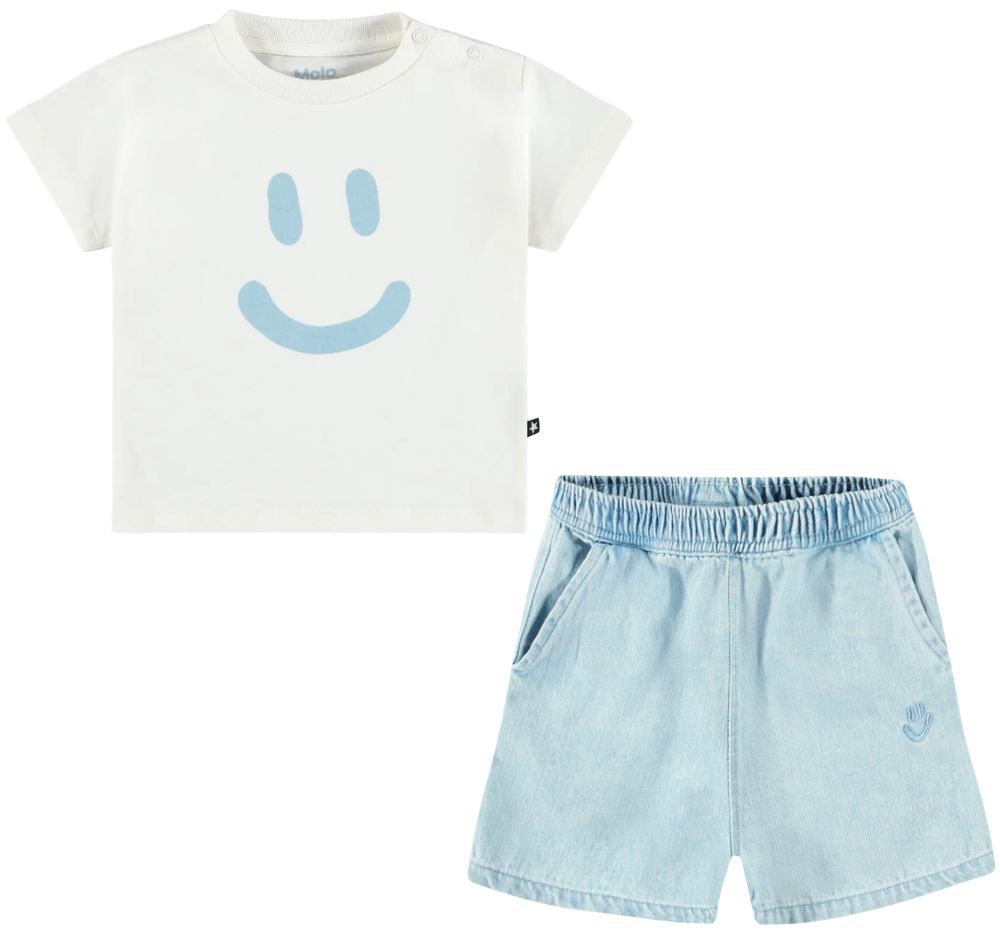 T-Shirt Daylight White & Short Misty Denim