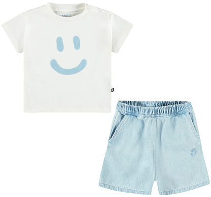 T-Shirt Daylight White & Short Misty Denim