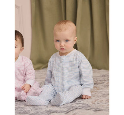 Footie W-Zip PRT Starry Stripes Lt. Blue