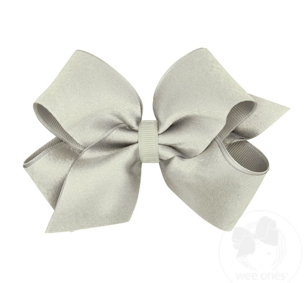 Med Satin/Gg Overlay Bow Shell Gray