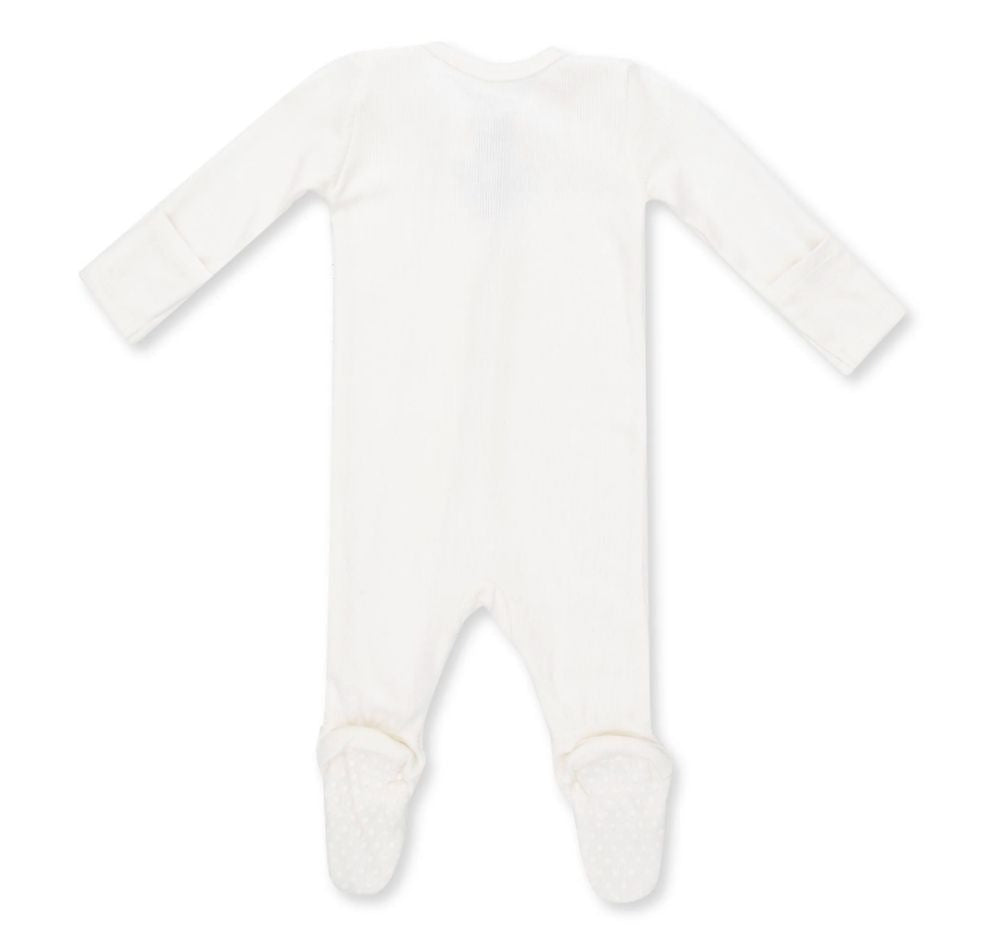 Solid Snow White 2 Way Zipper Footie