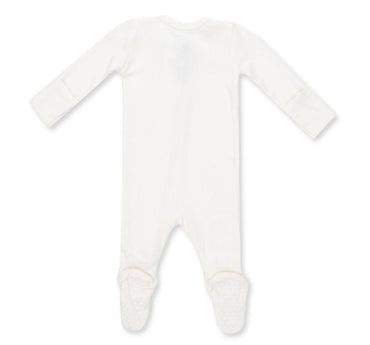 Solid Snow White 2 Way Zipper Footie