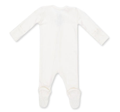 Solid Snow White 2 Way Zipper Footie