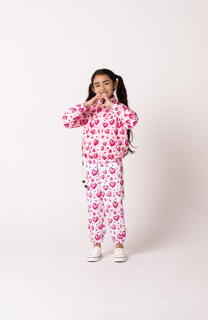 Max Reversible Rain Jacket Windbreaker, Hearts Galore