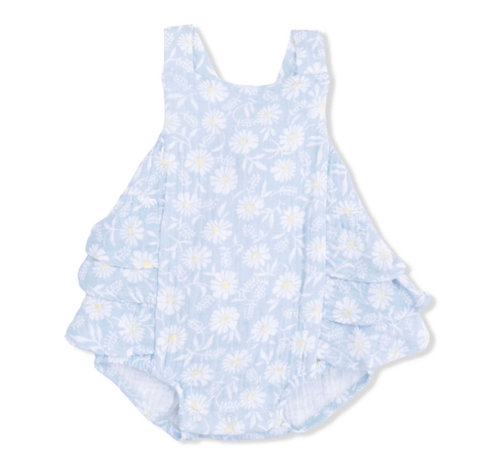 Western Daisies Ruffle Sunsuit
