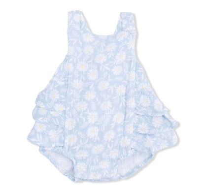 Western Daisies Ruffle Sunsuit