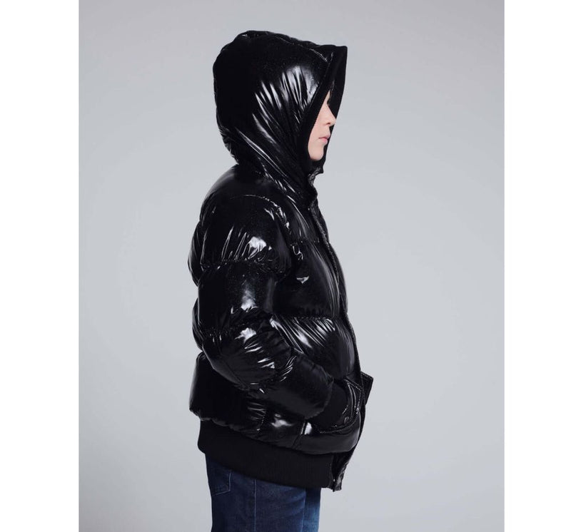 Puffy Coat Black Glitter