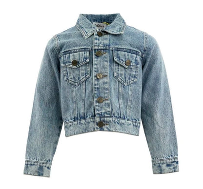 Crystal Cherry Bow Denim Jacket