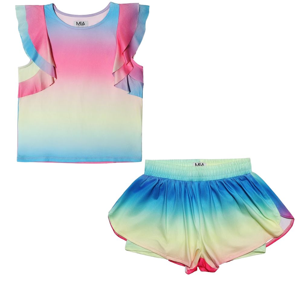Ombre Flutter & Double Shorts Rainbow