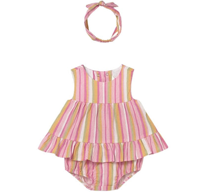 Cojunto 3 Piezas Con Diadema Short Rose